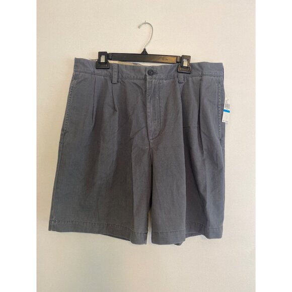 NWT Izod Men’s Saltwater Chino Shorts 36W Bluestone 100% Cotton Weathered Twill - Picture 1 of 6